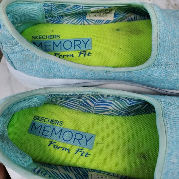 Skechers Shoes Womens 7.5 Go Walk Mint Green Slip-On Sneakers - Picture 3 of 8